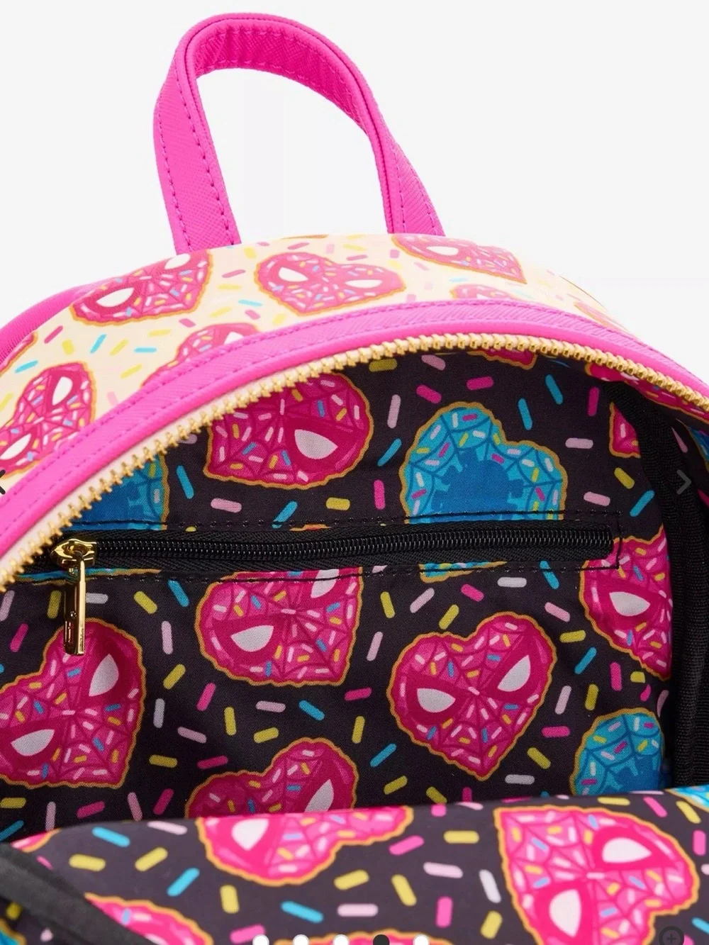 Loungefly Marvel Spider-Man Sprinkle Donut Mask Backpack NWT BoxLunch Exclusive - Picture 4 of 4